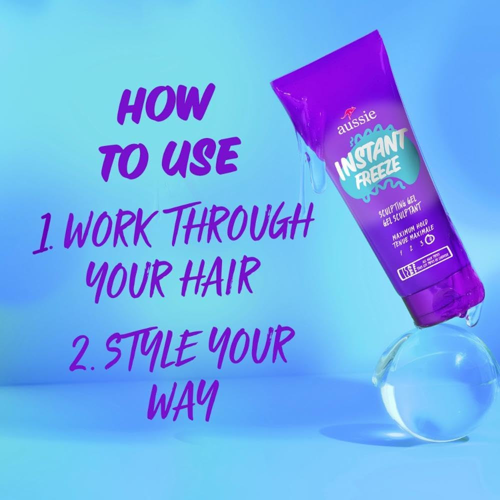 Instant Freeze Sculpting Maximum Hold Hair Gel À L'Huile De Jojoba, Au Calice De Mer Et À L'Aloe Australien, 7 Oz (Lot De 3)