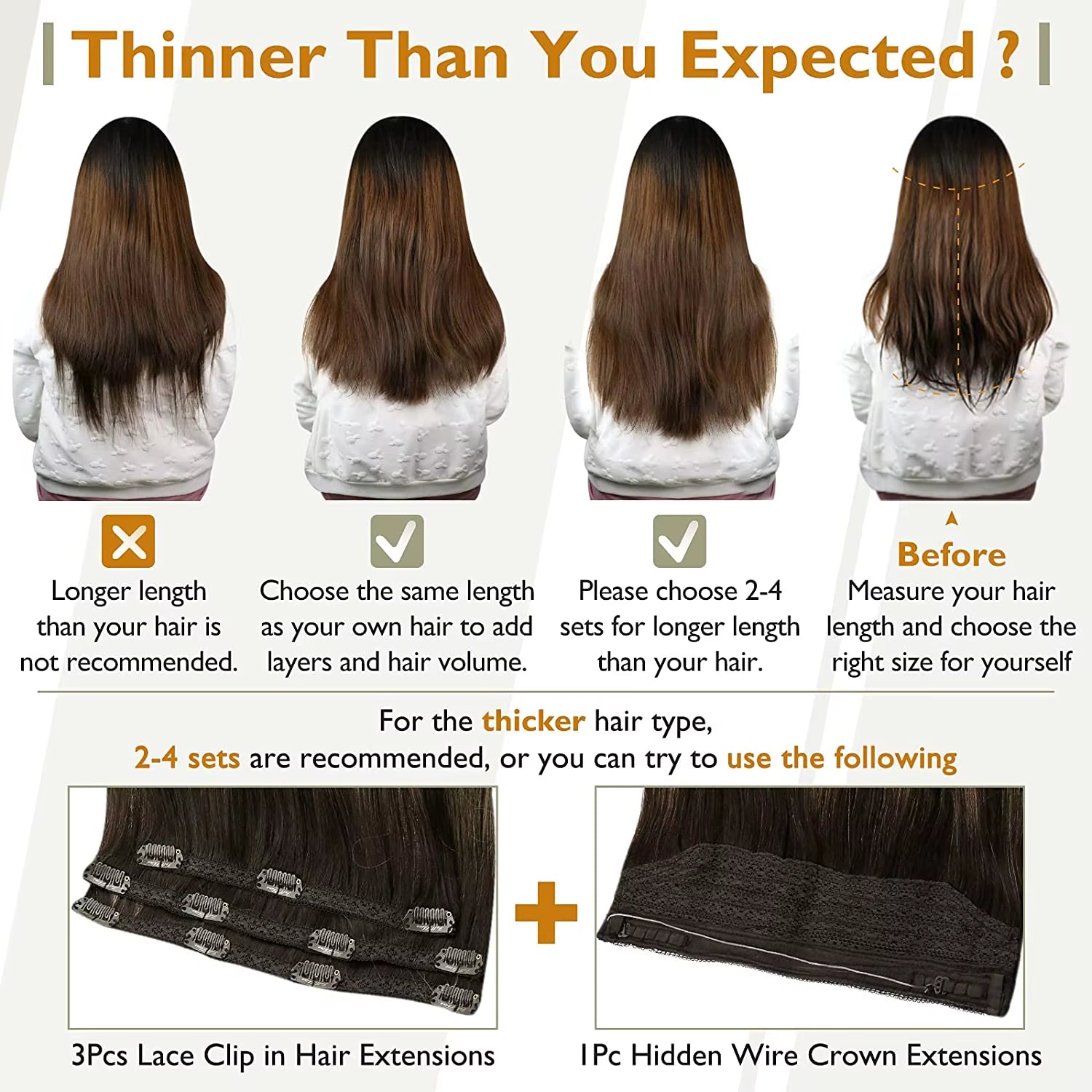 50 Grams Clip in Hair Extensions Human Hair Ombre Color 3Pcs Human Hair Clip in Extensions for Women