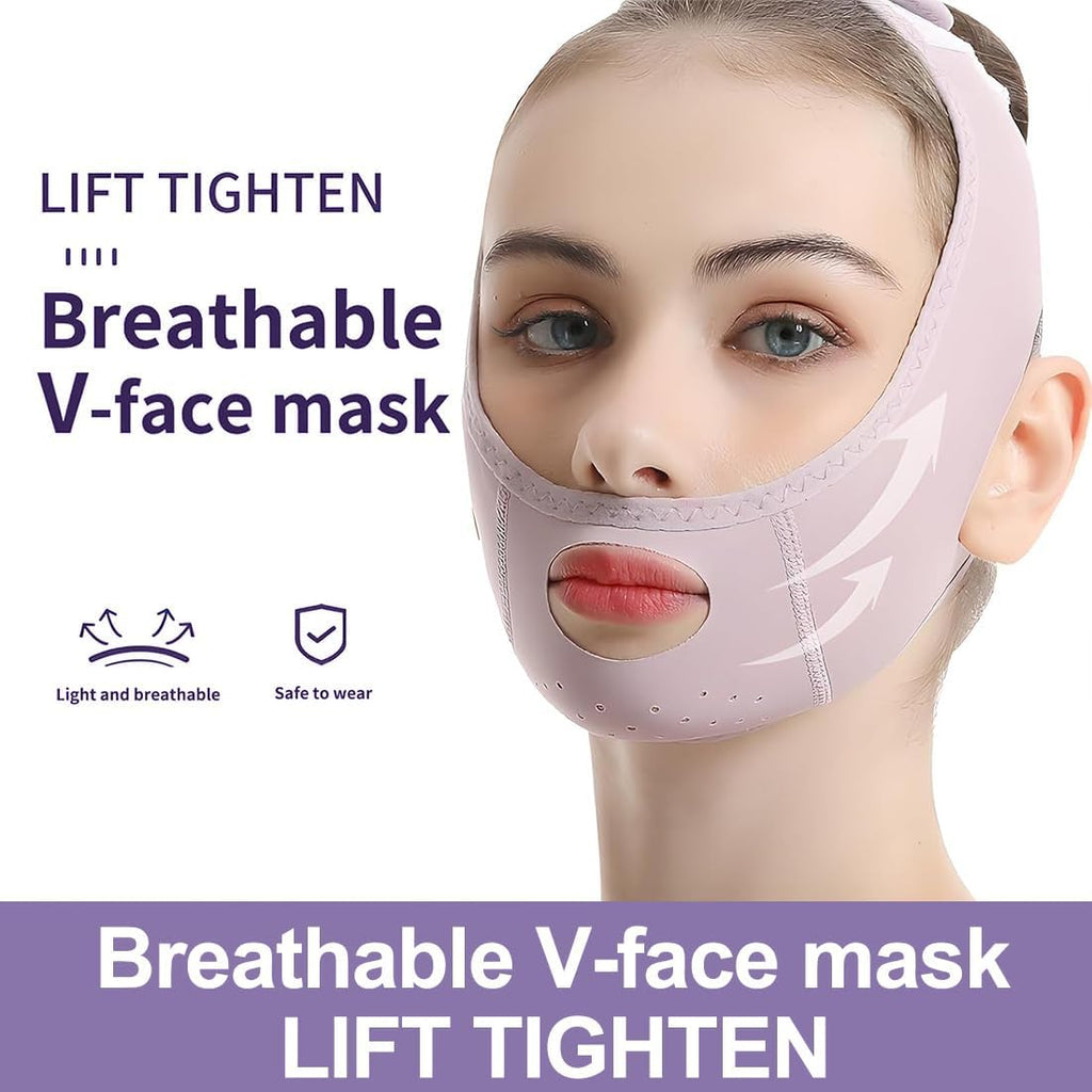 V Masque,Masque Lifting Visage,Masque De Shaper Pour Le Visage,Masque De Modelage Du Visage En V,Violet