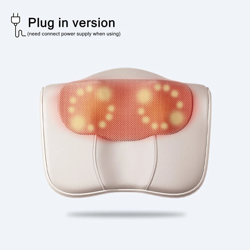 Neck Massage Pillow Cervical Massager Waist Back Shoulder Shiatsu Kneaded Multifunctional Hot Compress Relaxation Gift
