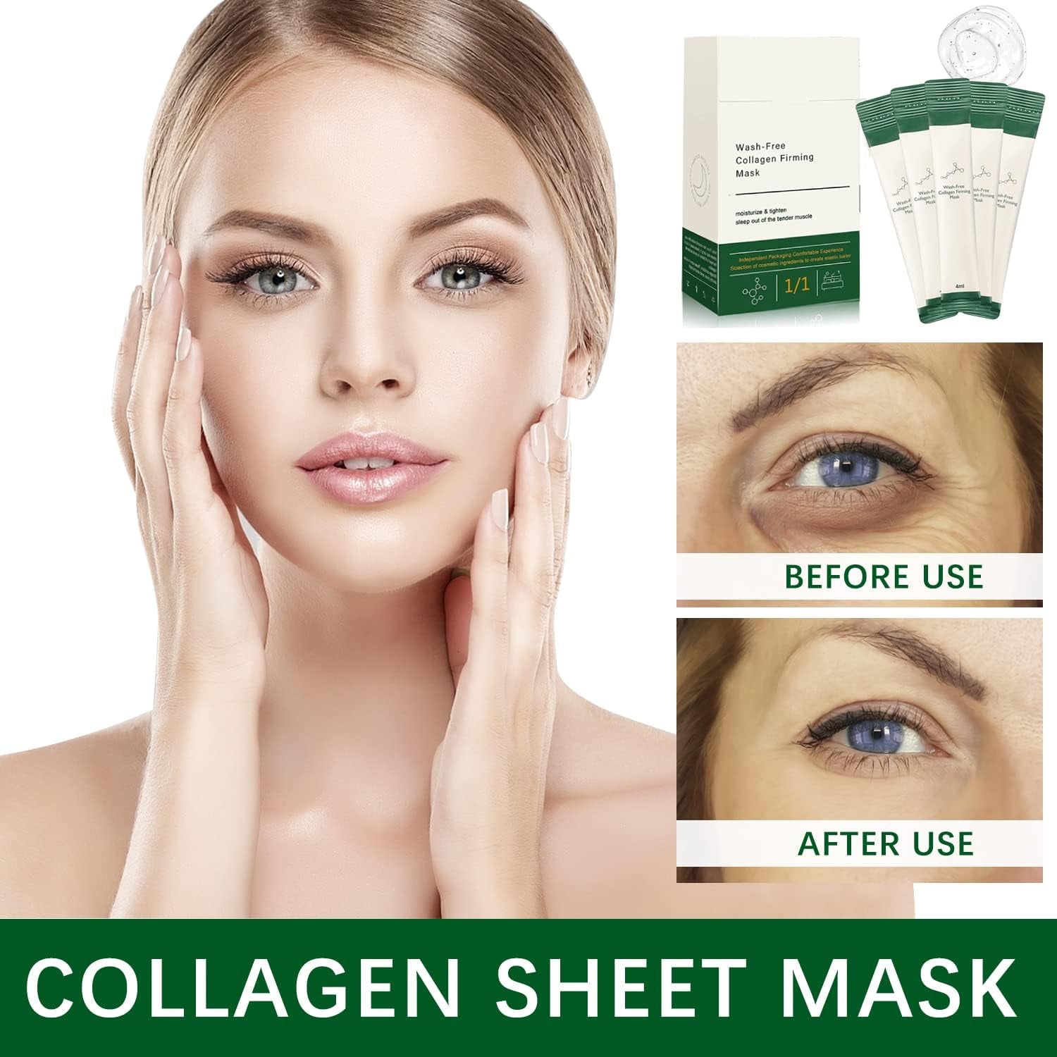 Lot De 20 Masques Raffermissants Au Collagène Coréen, Masque Au Collagène, Masque Au Collagène Coréen, Masques Anti-Âge Hydratants, Soins Du Visage