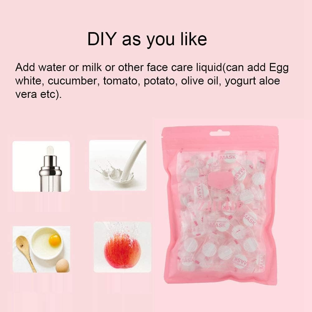 100 Pièces De Masque Facial De Soins, Masque Facial De Beauté Femme Coton Diy Facial Sheet Masks Masque Facial En Coton Blanc Masque Facial De Compression Jetable Pour Le Soin De La Peau