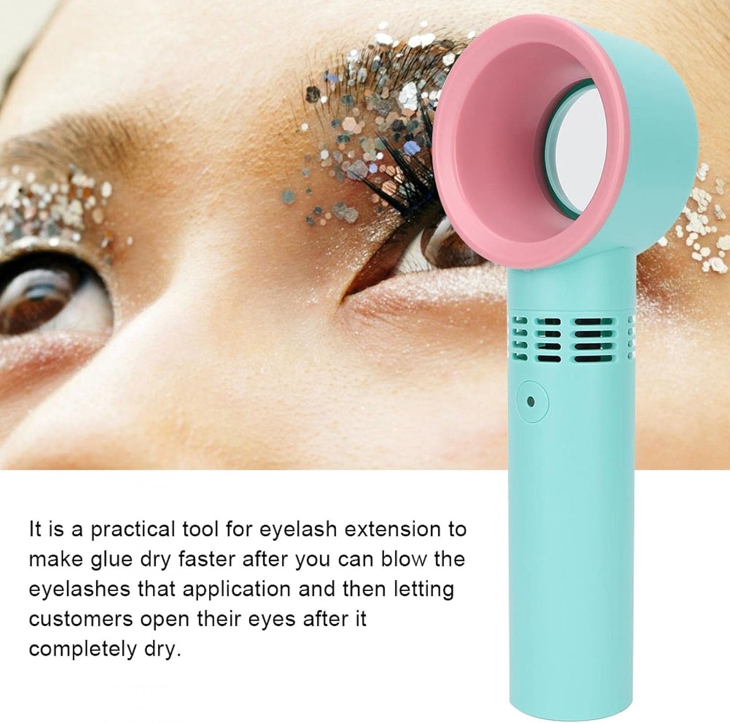 Mini Sèche Cils Sans Lame, Ventilateur Portable Rechargeable Par Usb Pour Extensions De Cils, Climatisation Essentielles a Main Cils/Maquillage/Enfants Fan Portatif Silencieux Extérieur, Intérieur