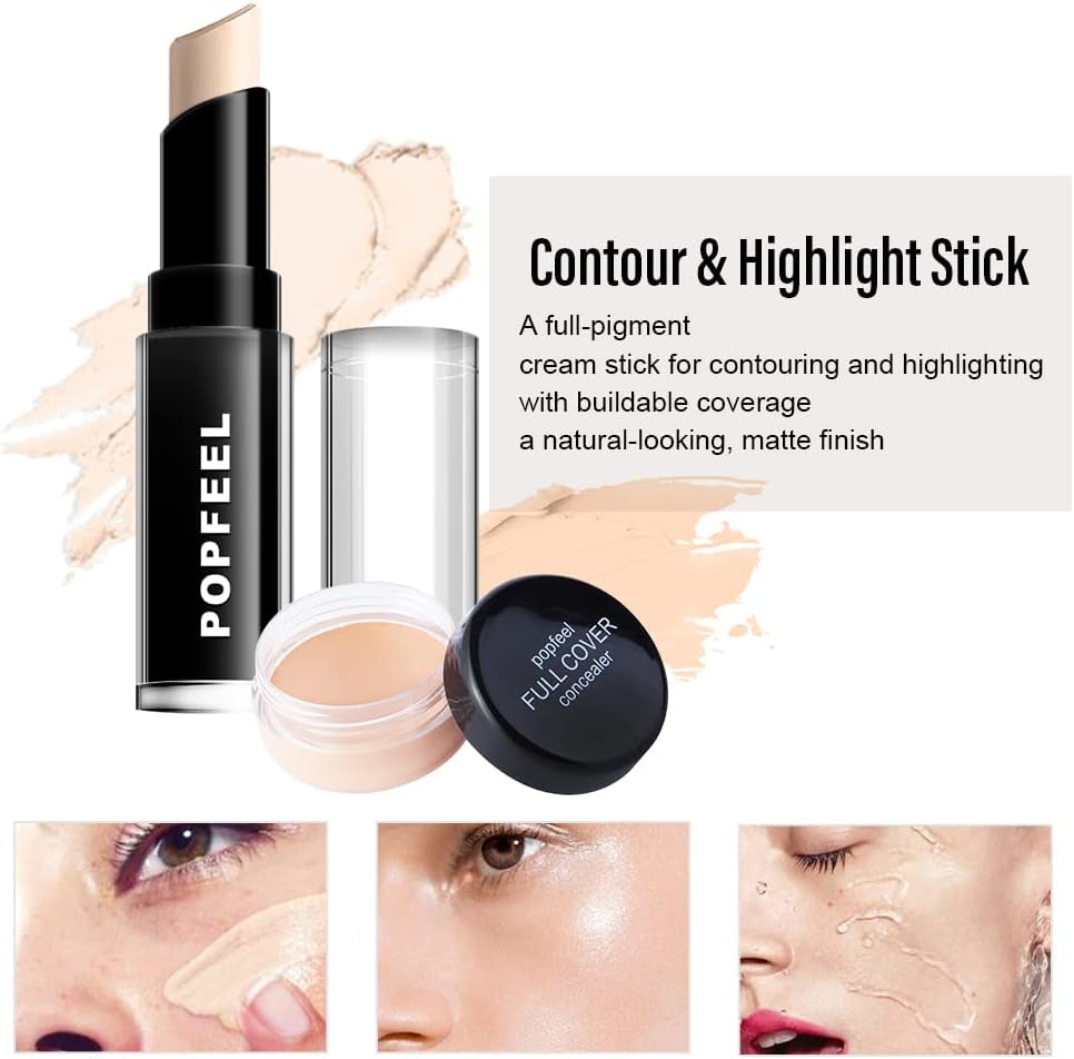 8 Pièces Cosmetics Professional Trousse De Maquillage, Makeup Gift Set Avec Ombres Paupière, Rouge À Lèvre, Pinceaux, Bâton Contour, Correcteur, Mascara