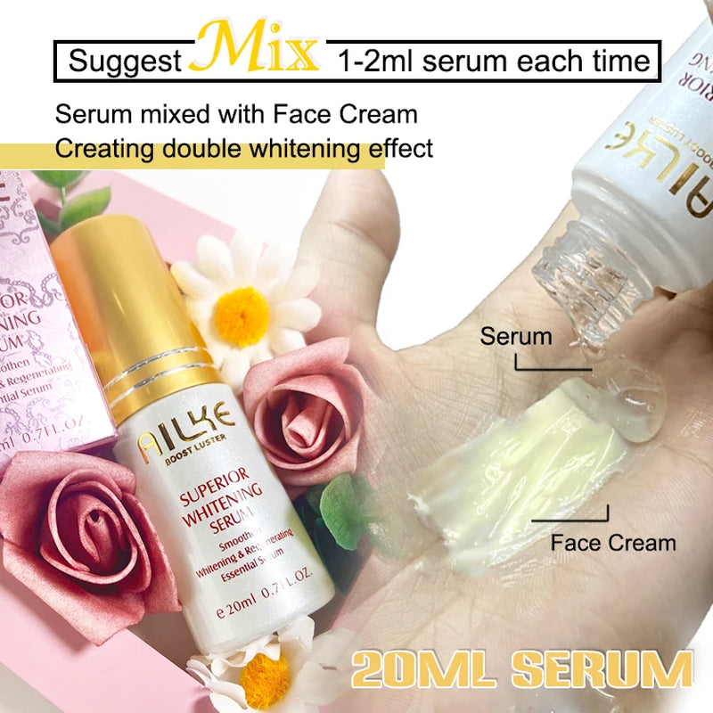 Whitening Face Care Set for All Skin Types, with Glutathione, Nicotinamide, Reduce Dark Spots, Freckles, Even Skin Tone