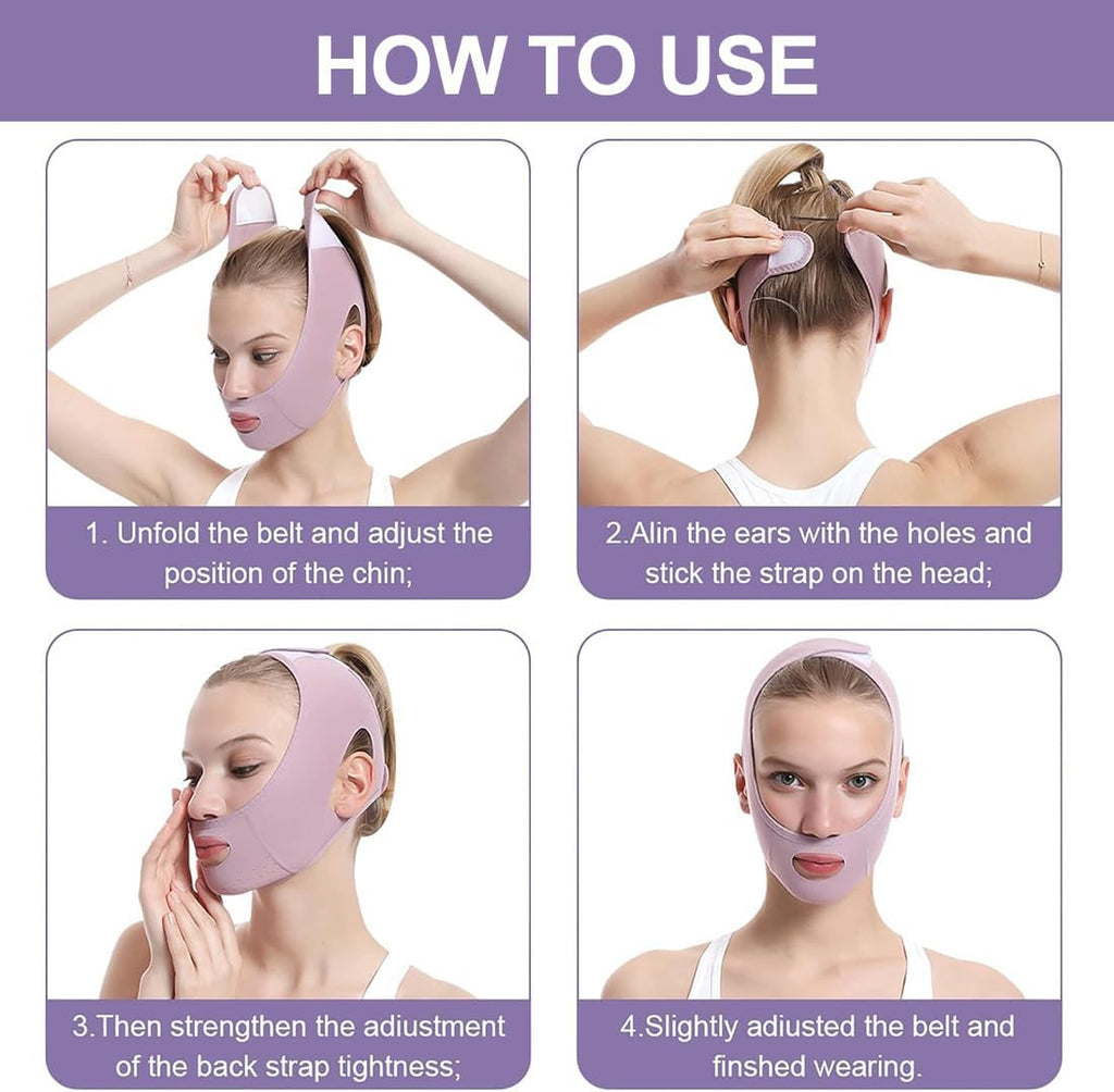 V Masque,Masque Lifting Visage,Masque De Shaper Pour Le Visage,Masque De Modelage Du Visage En V,Violet