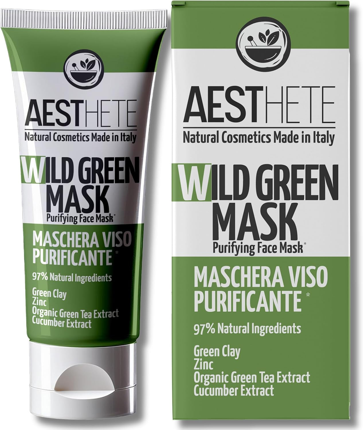 250Ml Masque Point Noir Visage Pour Femme Et Homme Avec Argile Verte Et Zinc - Stimolante Collagene - Hydratant, Purifiant, Bio - Maxi Format - Régulateur De Sébum - Anti-Imperfections & Pores Dilatés