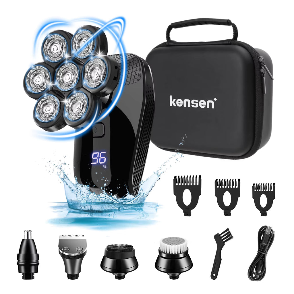 S8 Electric Head Shavers for Men 7D Floating Cutter Rechargeable IPX6 Waterproof Beard Trimmer Bald Head Shaving Machine