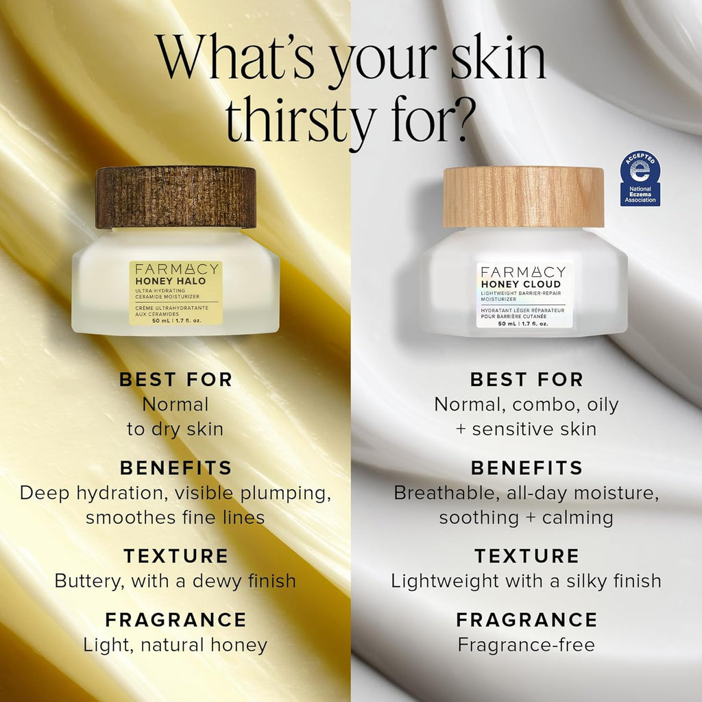 Crème Hydratante Pour Le Visage Honey Halo Ceramide - Lotion Hydratante Pour Le Visage Pour Peau Sèche (1,7 Once)