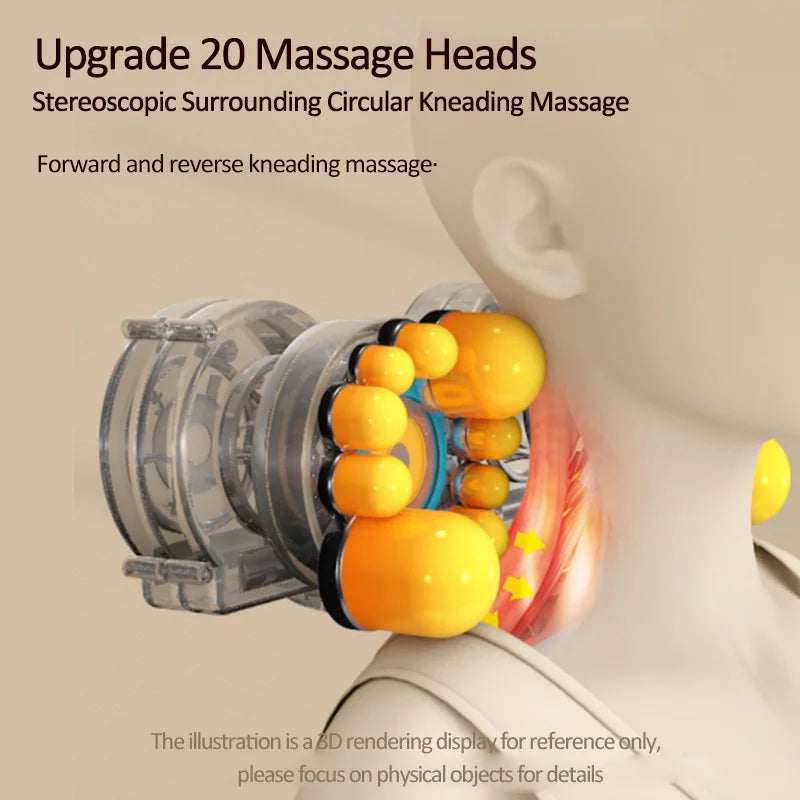 Neck Massage Pillow Cervical Massager Waist Back Shoulder Shiatsu Kneaded Multifunctional Hot Compress Relaxation Gift