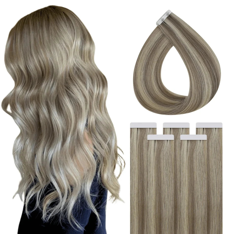 Invisible Injection Tape in Hair Extension Real Human Hair Brazilian Virgin Seamless High Quality Injected Hair Extension
