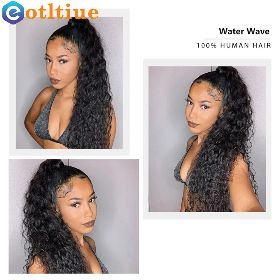 Water Wave Clip in Hair Extensions Human Hair Brazilian Human Hair 8 Pieces and 120G/Set Natural Color 12-26 Inches Remy Hair