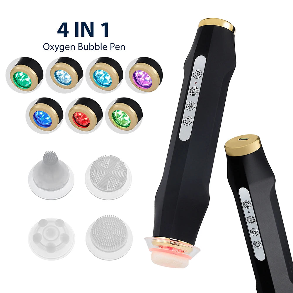 Portable CO2 Oxygen Bubble Pen Exfoliate Balance Serum Facial Massager High-Frequency Vibration Skin Care Beauty Machine