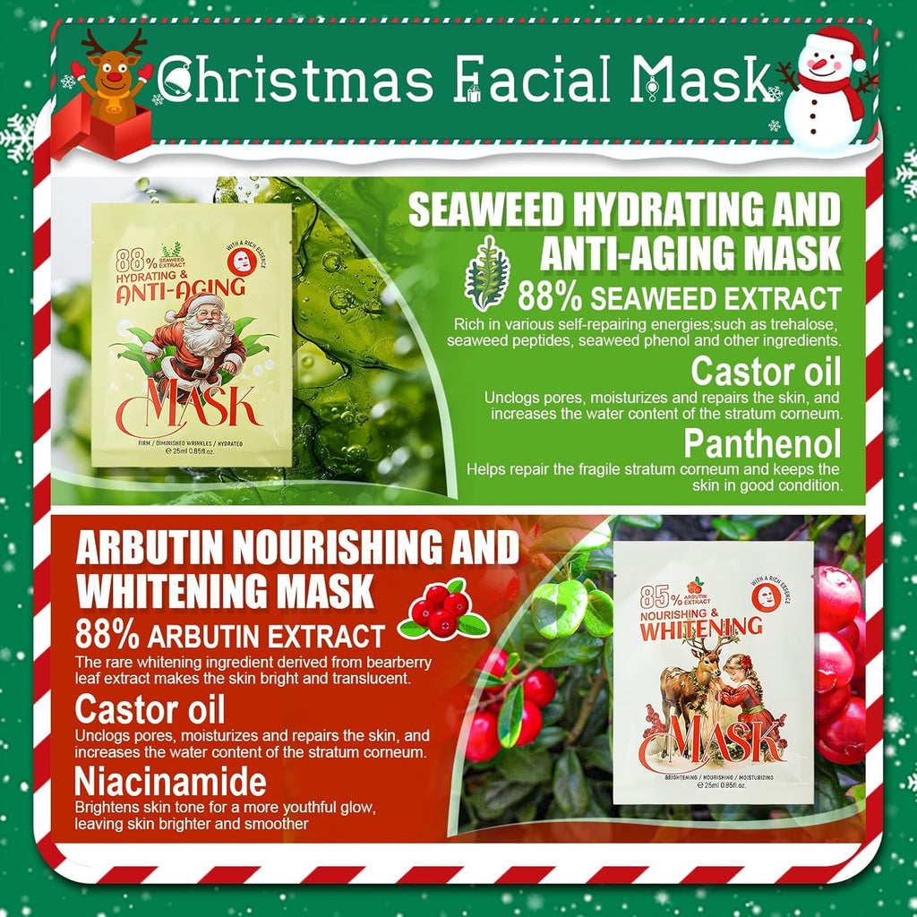 Masque Hydratant Visage, 10 Pièces Masque Au Collagene Visage Coréen, Masque Visage Femme, Hydratant, Cadeau Pour Les Amis Et La Famille (B)
