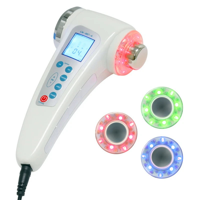 1Mhz 3Mhz Ultrasonic Face Skin Care Machine 7 Color LED Photon Beauty Tool Body Slimming anti Cellulite Massager Device
