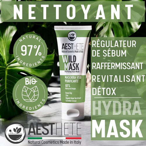 250Ml Masque Point Noir Visage Pour Femme Et Homme Avec Argile Verte Et Zinc - Stimolante Collagene - Hydratant, Purifiant, Bio - Maxi Format - Régulateur De Sébum - Anti-Imperfections & Pores Dilatés