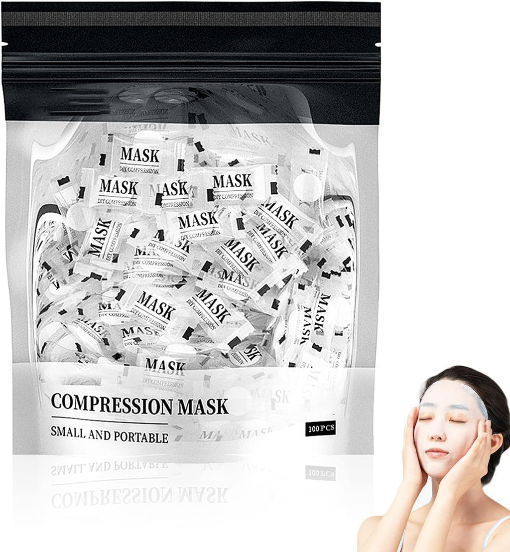 Lot De 100 Masques Faciaux Compressés Pour Soins De La Peau - Masque Facial Compressé Portable - Pour Les Soins De Beauté Du Visage