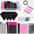 Kit D'Applicateurs De Maquillage Jetables Avec Palette De Mélange Triangulaire, Fournitures D'Artiste, Baguettes À Mascara Jetables, Pinceaux À Lèvres, Pinces À Cheveux, Houppettes À Poudre Pour Le
