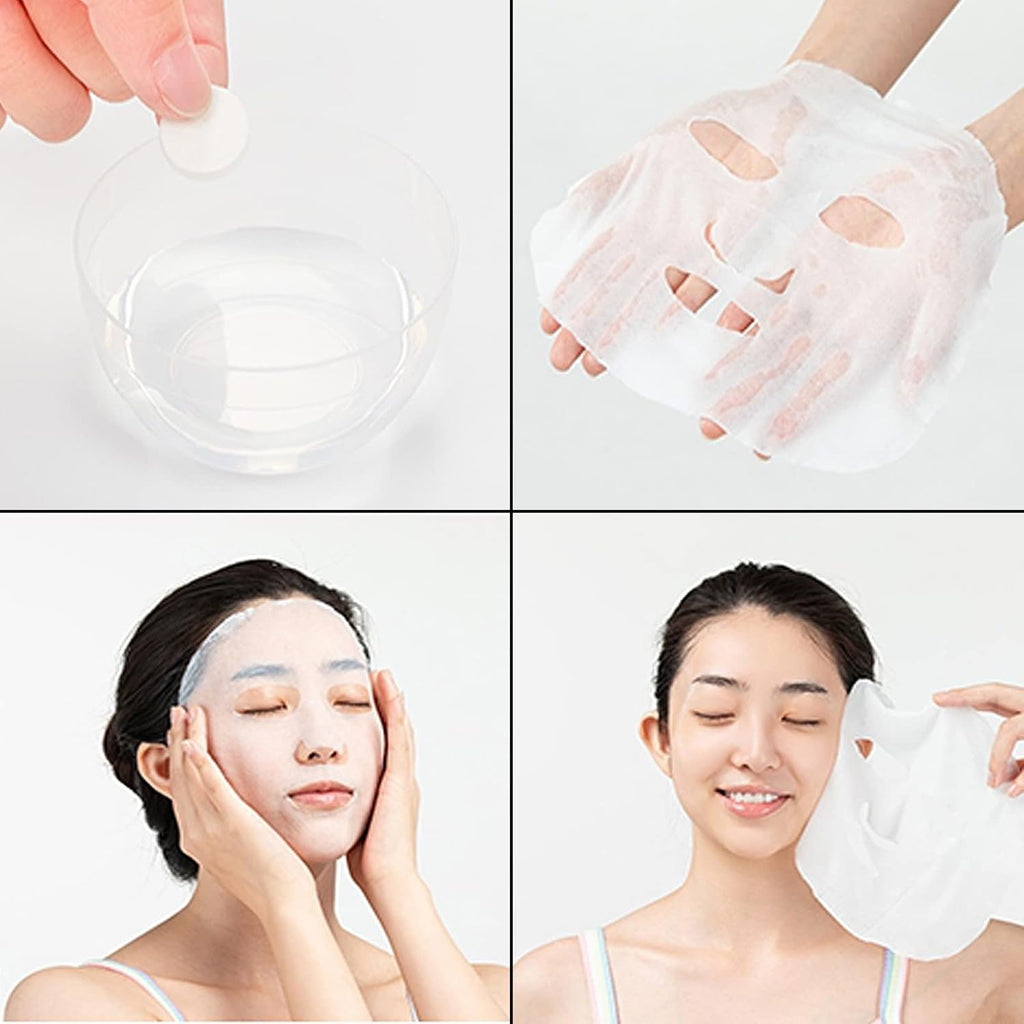 Lot De 100 Masques Faciaux Compressés Pour Soins De La Peau - Masque Facial Compressé Portable - Pour Les Soins De Beauté Du Visage