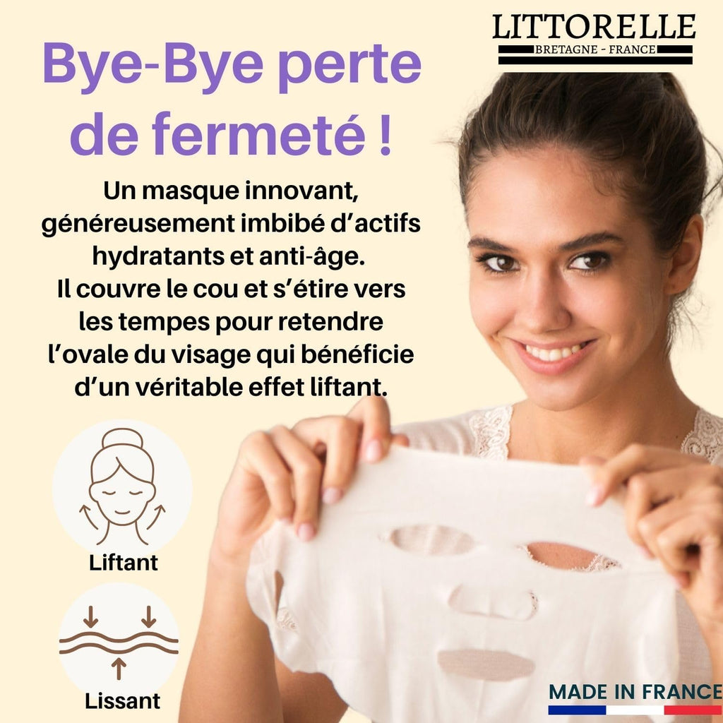 Masque Visage N°6 Sérum Hydratant Au Collagène Et Vitamine E – Made in France – Anti-Age Et Hydratant – Soin Anti-Rides – Masque Tissu Tous Types De Peaux