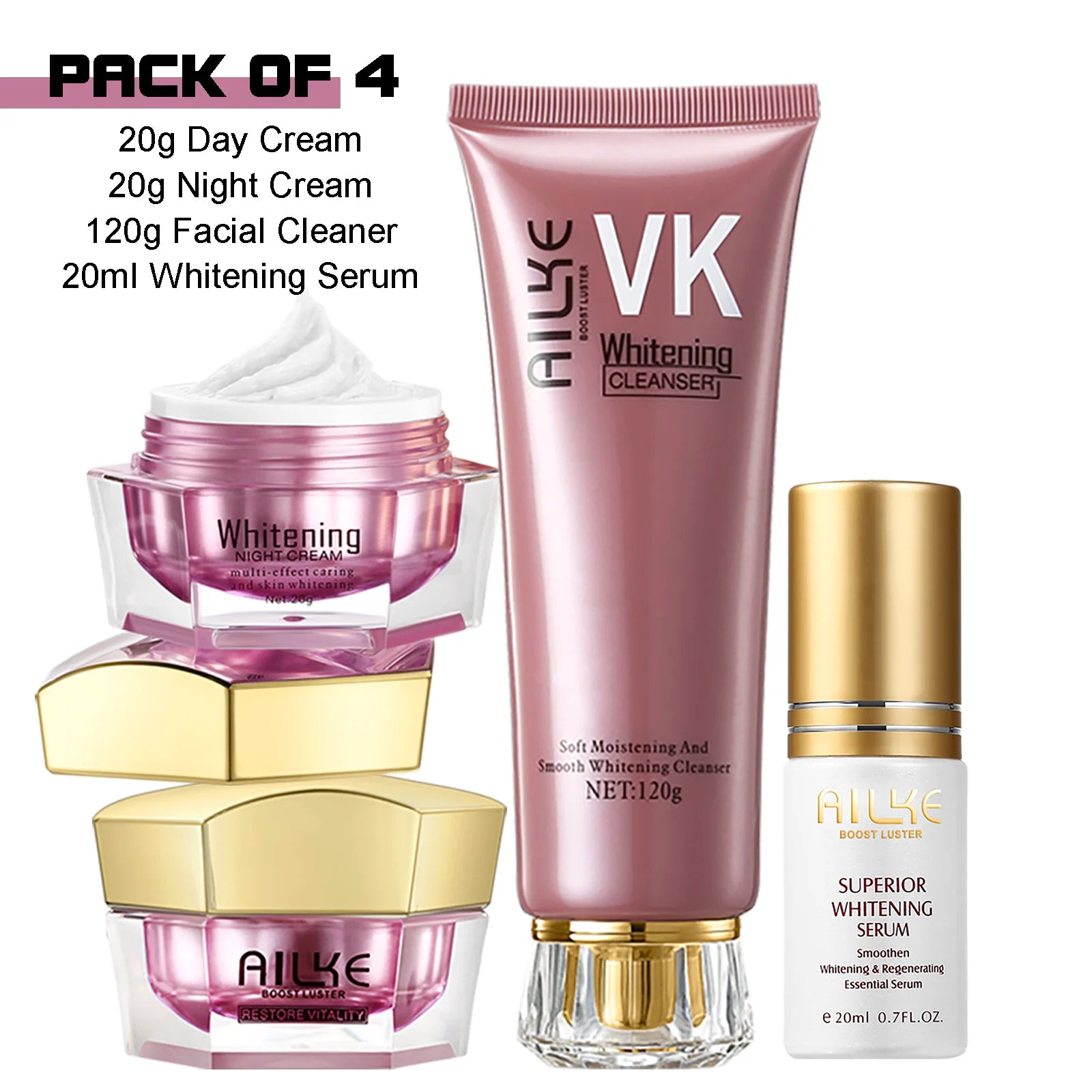 Lightenin Anti-Wrinkle Face Cream with Collagen, Hyaluronic Acid, Whitening Skin Care Women Facial Moisturizer Set