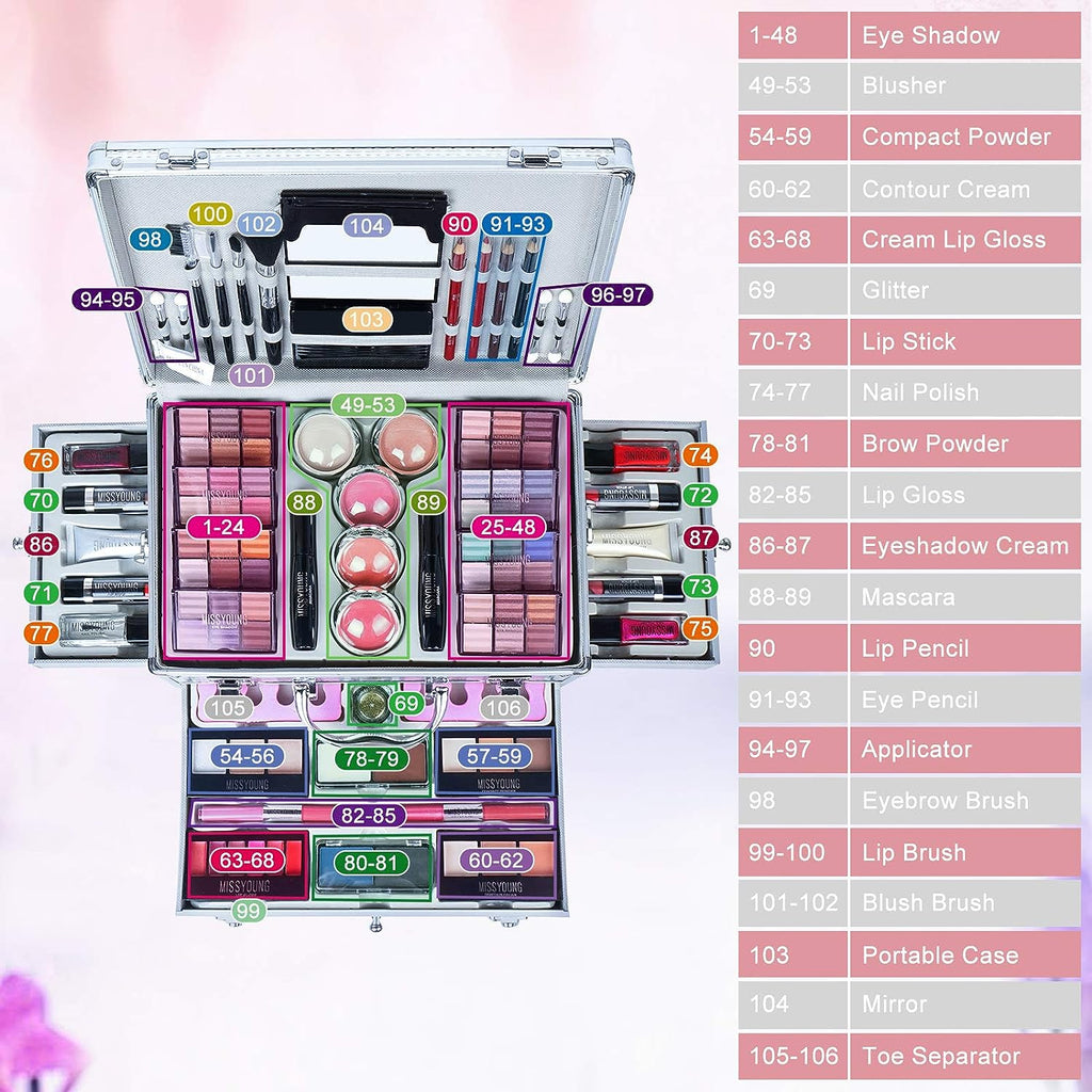 Kit De Maquillage Complet, Polyvalent Ensemble-Cadeau De Cosmétique Avec Fard À Paupières Palette Correcteur Fard À Joues Rouge À Lèvre Pour Femme, Tout-En-Un Mallette De Maquillage Beauté Set#2