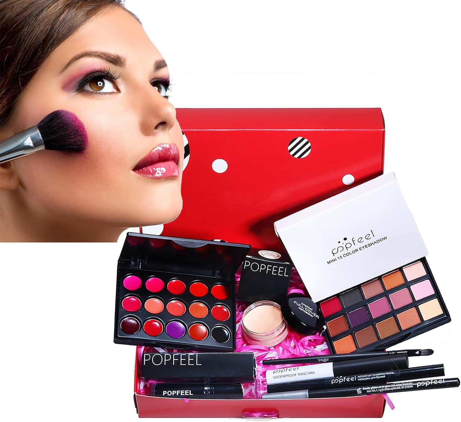 Kit De Maquillage Femme Complet, Cofret Maquillage Pour Femme, Palette Maquillage, Cosmetic Makeup Avec Ombres À Paupières, Pinceaux, Correcteur, Mascara..(8 PIÈCES)