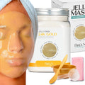 Jelly Mask Jar 24K Gold Mandelic AC Peel-Off Face Care Rubber Mask | 23 Fl Oz Skin Care Moisturizing Gel Mask Jar Spa Set