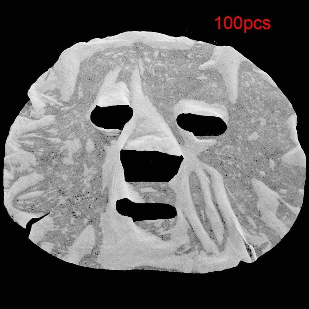 100 Pièces De Masque Facial De Soins, Masque Facial De Beauté Femme Coton Diy Facial Sheet Masks Masque Facial En Coton Blanc Masque Facial De Compression Jetable Pour Le Soin De La Peau