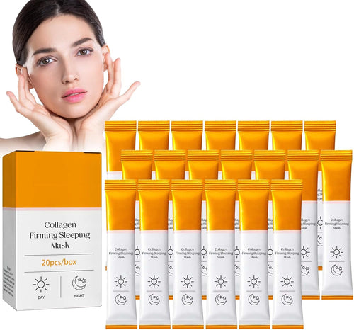 20 Pièces Korean Collagen Firming Mask, Masque Raffermissant Au Collagène Coréen,Hydratant Masque De Visage Transparent Anti-Âge, Masque Facial De Sommeil Nocturne Sans Lavage (1Box)