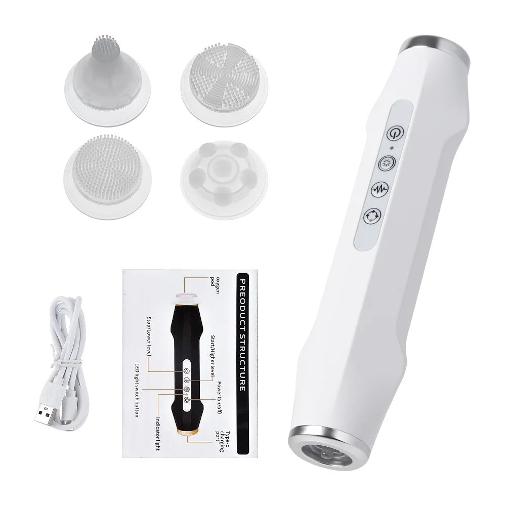 Portable CO2 Oxygen Bubble Pen Exfoliate Balance Serum Facial Massager High-Frequency Vibration Skin Care Beauty Machine