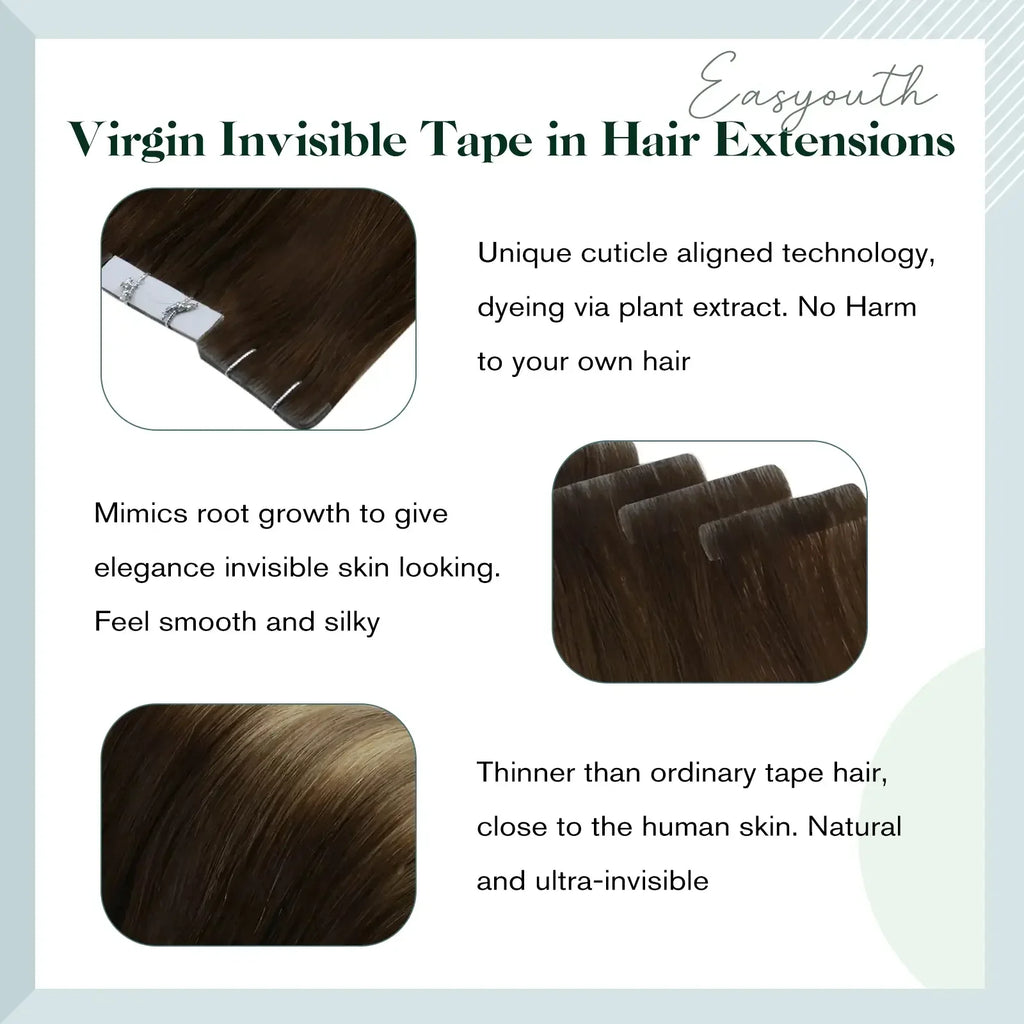 Invisible Injection Tape in Hair Extension Real Human Hair Brazilian Virgin Seamless High Quality Injected Hair Extension