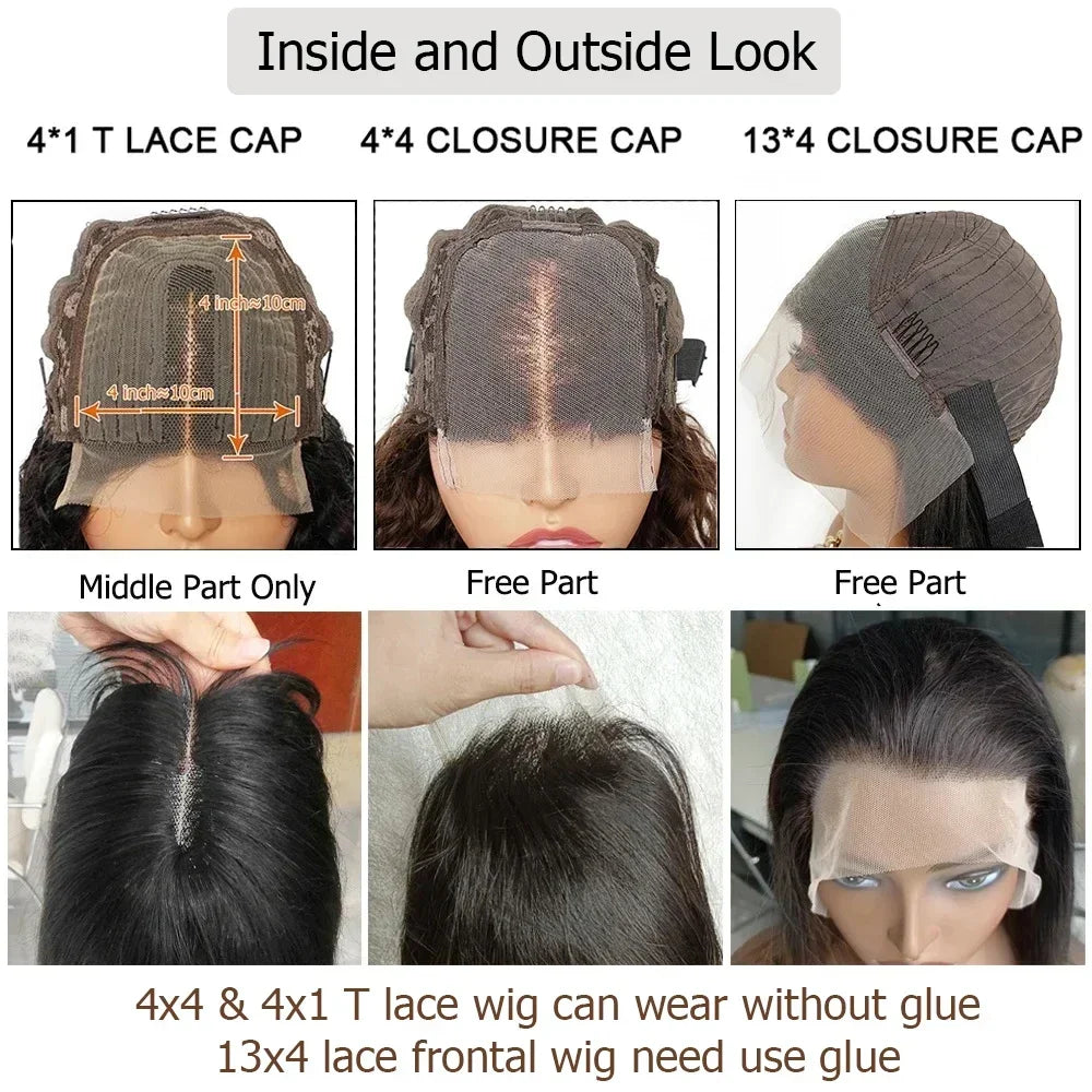 100% Human Hair Wig Brown Lace Front Wig for Women Pre-Plucked Transparent Lace Natural Hairline Silky Straight Hair BOBBI