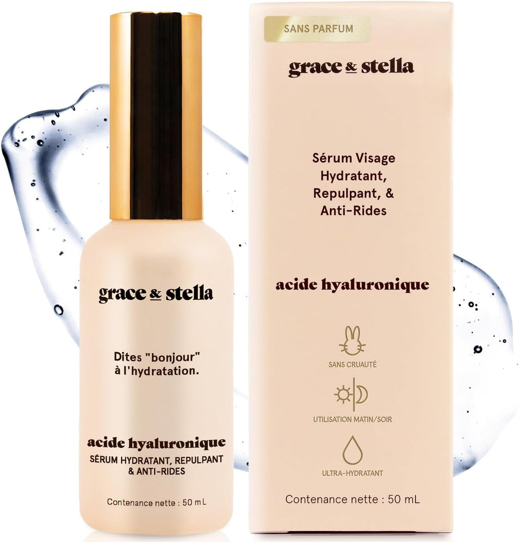 - Serum Acide Hyaluronique Visage Primé Avec Pompe - Vegan - Serum Visage anti Ride Homme Femme - Hydrate, Élimine Ridules, Booste Le Collagène - Soins Pour Le Visage [50 Ml]