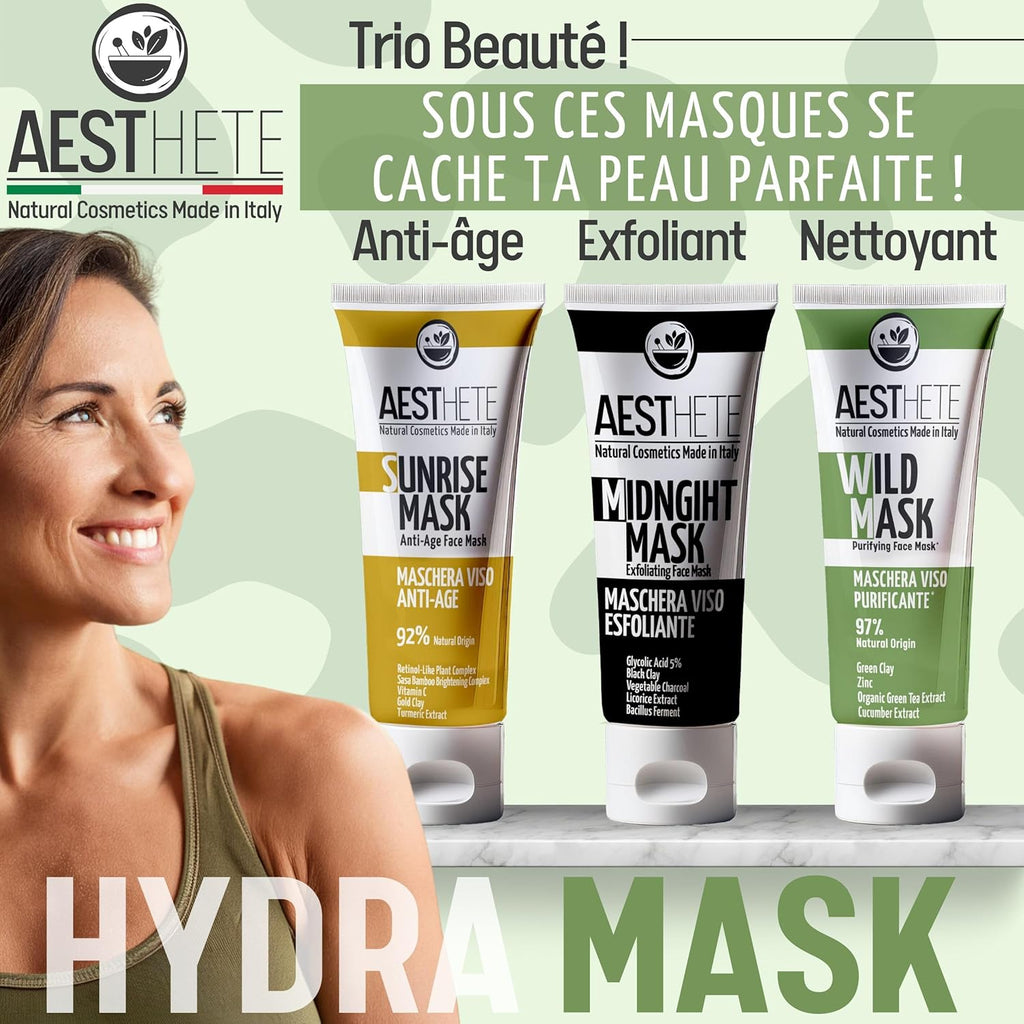 250Ml Masque Point Noir Visage Pour Femme Et Homme Avec Argile Verte Et Zinc - Stimolante Collagene - Hydratant, Purifiant, Bio - Maxi Format - Régulateur De Sébum - Anti-Imperfections & Pores Dilatés