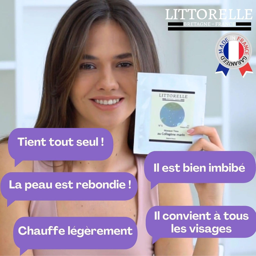 Masque Visage N°6 Sérum Hydratant Au Collagène Et Vitamine E – Made in France – Anti-Age Et Hydratant – Soin Anti-Rides – Masque Tissu Tous Types De Peaux