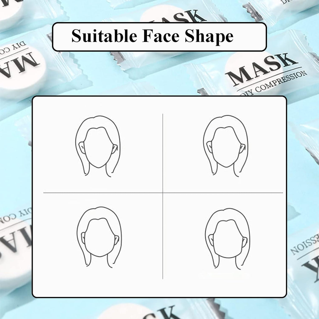 Lot De 100 Masques Faciaux Compressés Pour Soins De La Peau - Masque Facial Compressé Portable - Pour Les Soins De Beauté Du Visage