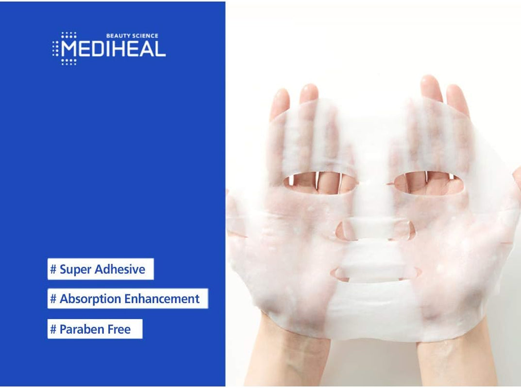 Mediheal NMF Aquaring Ampoule Masque EX. 10 Masques, Acide Hyaluronique Et Extraits D'Hamamélis, Masque Facial En Feuille De Coton