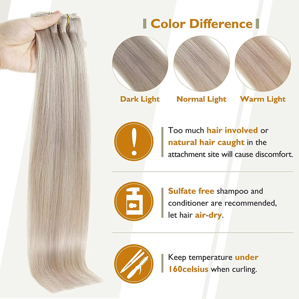 50 Grams Clip in Hair Extensions Human Hair Ombre Color 3Pcs Human Hair Clip in Extensions for Women
