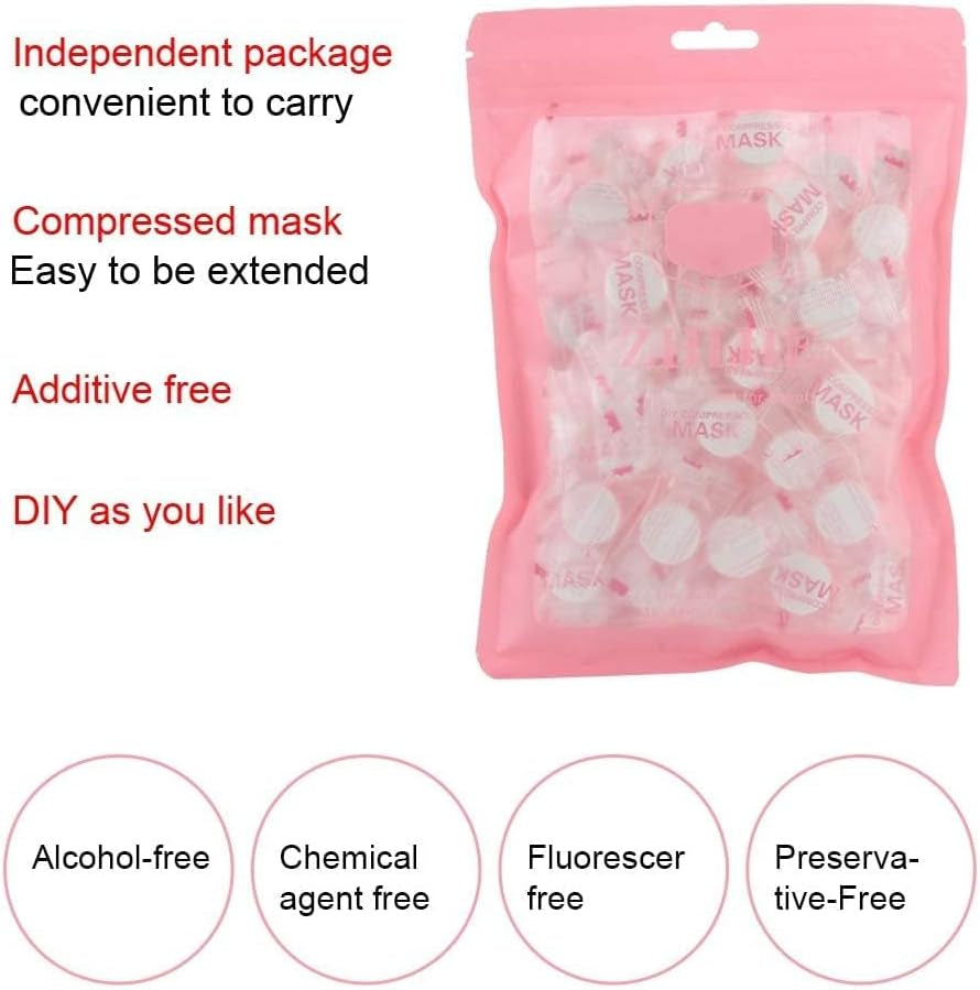 100 Pièces De Masque Facial De Soins, Masque Facial De Beauté Femme Coton Diy Facial Sheet Masks Masque Facial En Coton Blanc Masque Facial De Compression Jetable Pour Le Soin De La Peau