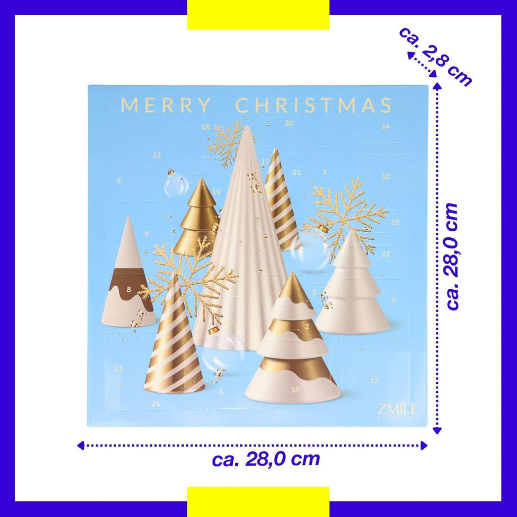 Beauty Advent Calendar '3D Christmas Trees' - 24 Surprises for Make-Up and Styling in Traditional Door Advent Calendar with Vegan Cosmetics