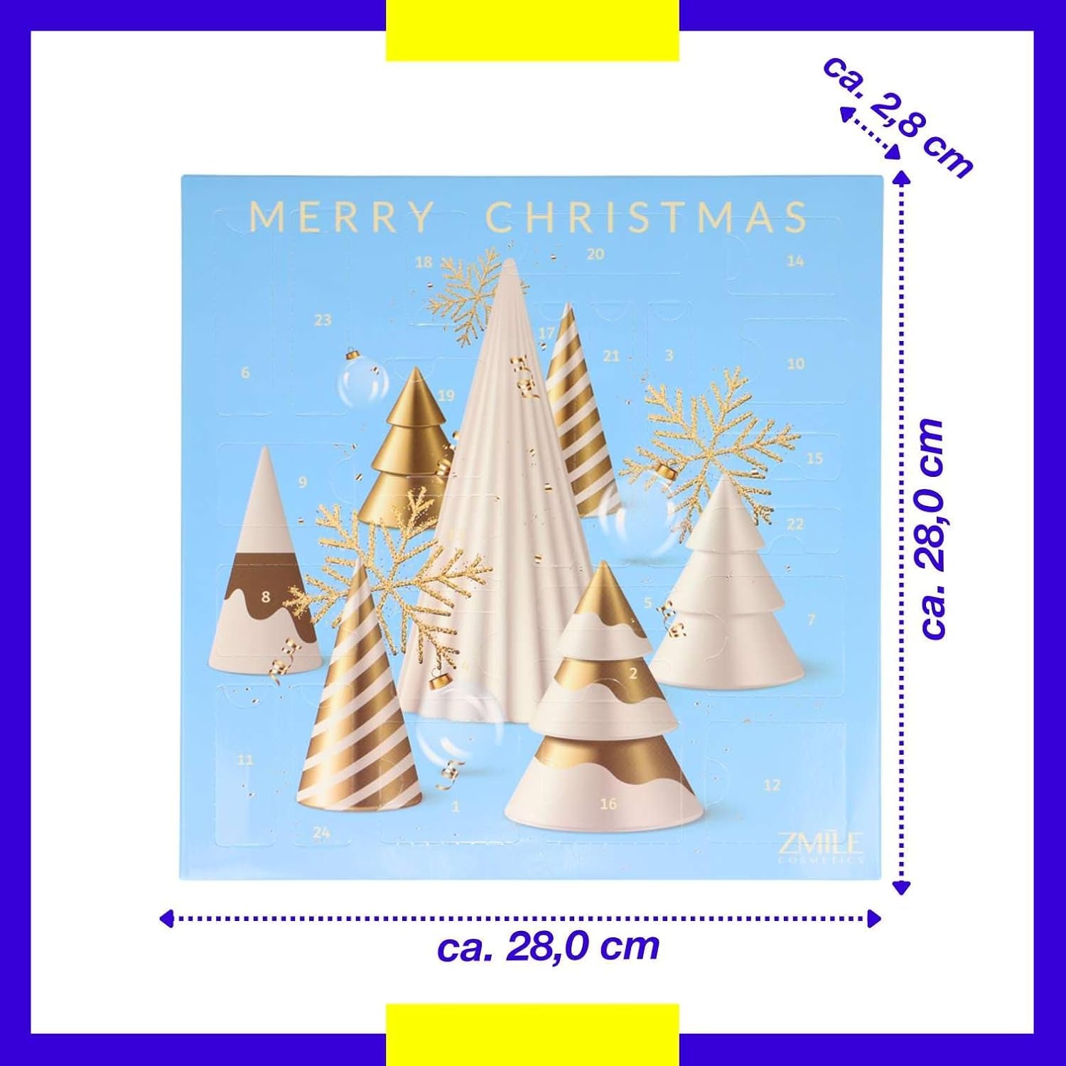 Beauty Advent Calendar '3D Christmas Trees' - 24 Surprises for Make-Up and Styling in Traditional Door Advent Calendar with Vegan Cosmetics