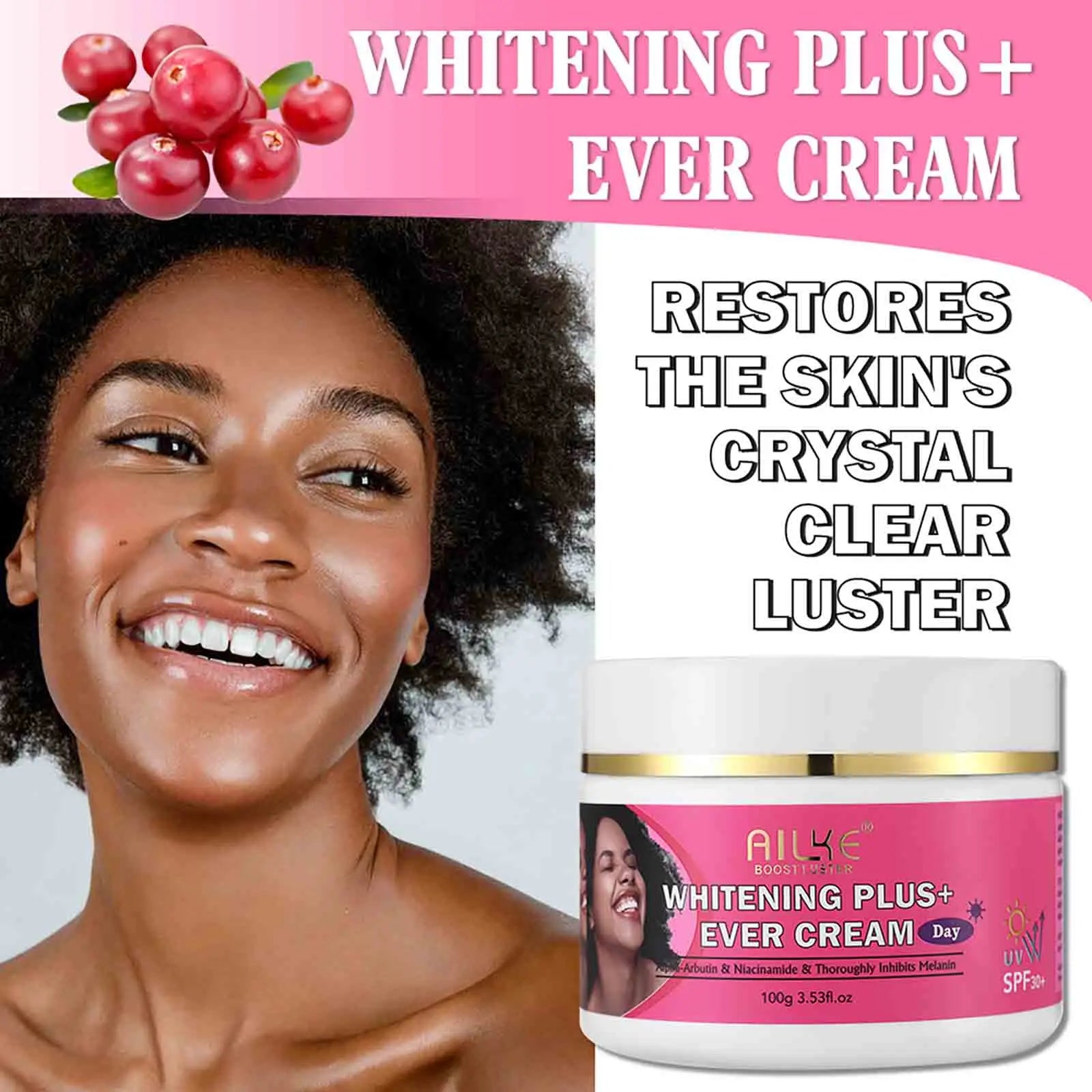 Natural Skin Brightening Set, Clean Darkness, Acne, Stains, Moisturize, Lightening, Smooth, Improve Rough and Dry Skin