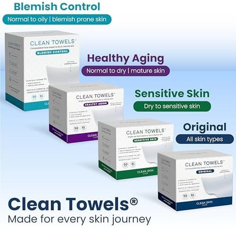 Serviettes Visage XL 100% Biologiques Certifiées USDA, Approuvées Par Les Dermatologues, Anti-Acné Serviettes Jetables Pour Le Visage Et Le Démaquillage, Ultra Douces