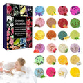 24Pcs Shower Steamers Advent Calendar Kit Aromatherapy Shower Bombs Self Care and Relaxation Stress Relief Bath Bombs