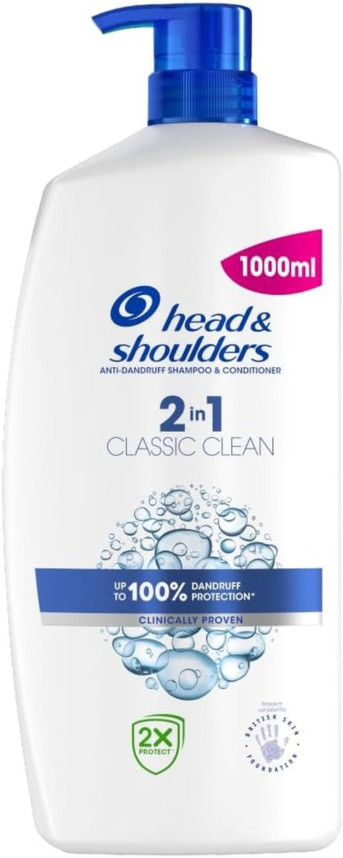, Classic 2En1 Shampoing Et Après-Shampoing Antipelliculaire, Nettoie Et Hydrate Les Cheveux Et Le Cuir Chevelu, 1000 Ml