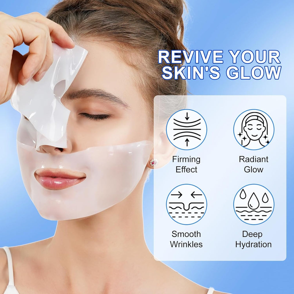 Masque Visage Bio-Collagène – Masque Hydratant Intense – Soin Anti-Âge – Masque Collagene Visage – Pour Une Peau Repulpée Et Éclatante
