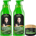 Combo Pack-2Pcs  Hair Color Shampoo for Gray Hair+ 1Pc Argan Intense Hair Mask- Hair Dye Shampoo – Colors Hair in Minutes – Long-Lasting Color– 500 Ml –Stimulates Dry Frizzy Hair (Black)