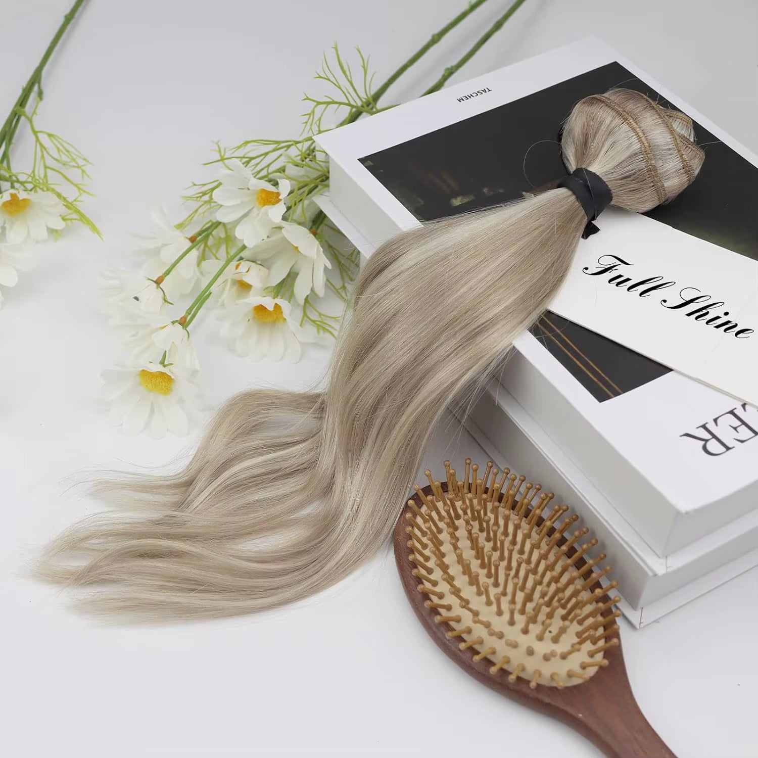 50 Grams Clip in Hair Extensions Human Hair Ombre Color 3Pcs Human Hair Clip in Extensions for Women