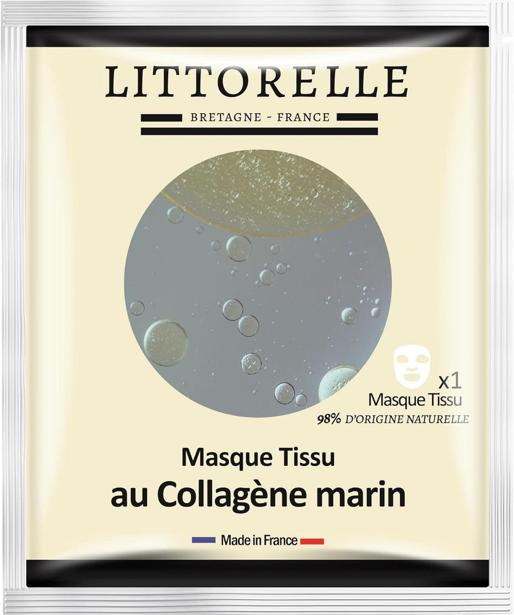 Masque Visage N°6 Sérum Hydratant Au Collagène Et Vitamine E – Made in France – Anti-Age Et Hydratant – Soin Anti-Rides – Masque Tissu Tous Types De Peaux